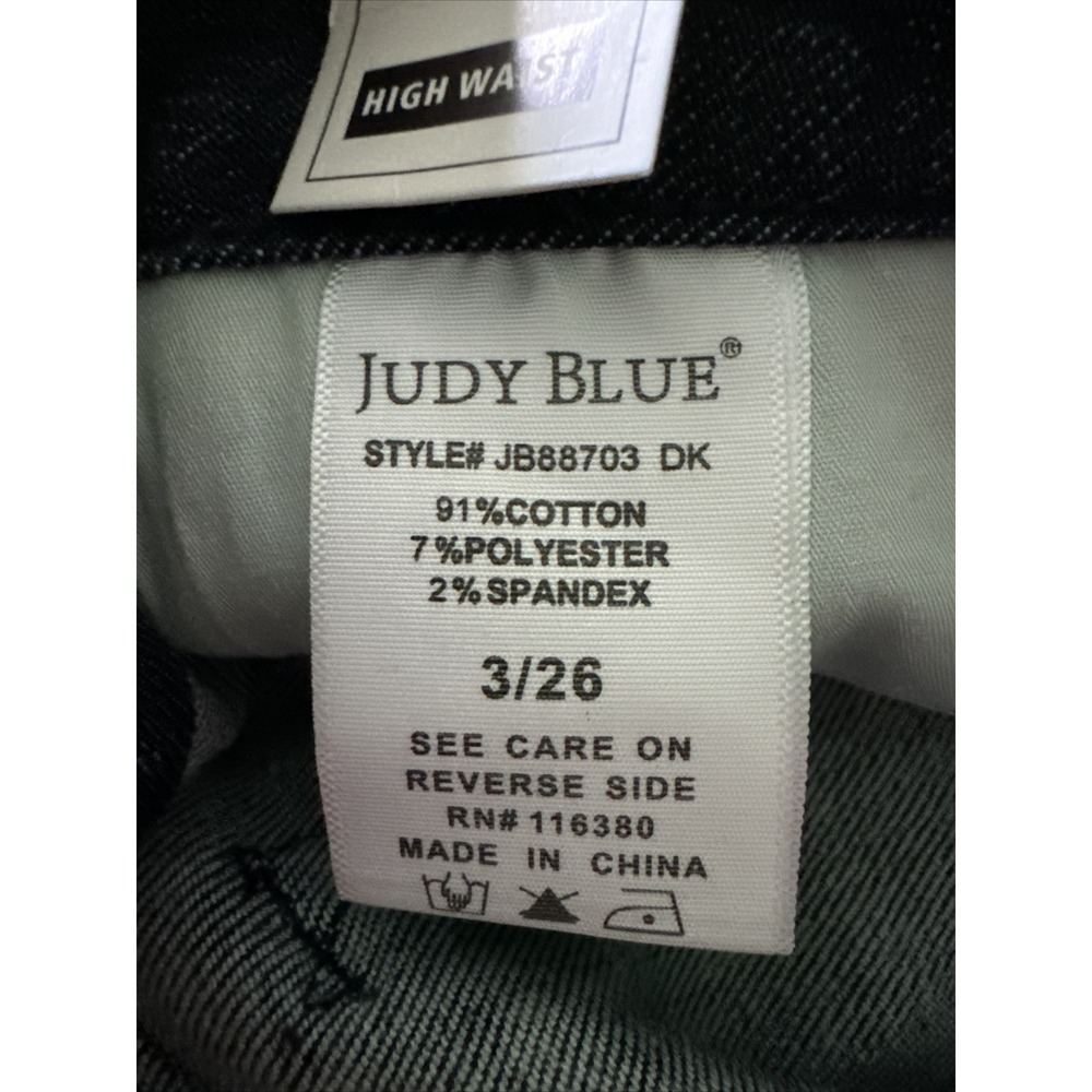 Judy Blue Tummy Control Skinny High Waist Jeans Raw Hem Dark Wash Sz 26‎ - Picture 16 of 16